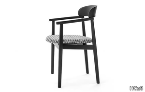NOTCH - Upholstered wooden chair with armrests _ HC28