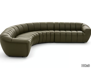 SKYLAR - Curved leather sofa _ HC28