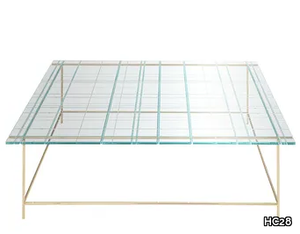 GRASSI - Low square glass coffee table _ HC28