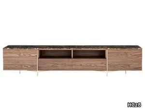 LONJA - Low wooden TV cabinet with drawers _ HC28