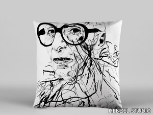 IRIS APFEL - ART18 - Square cushion with removable cover _ HENZEL STUDIO