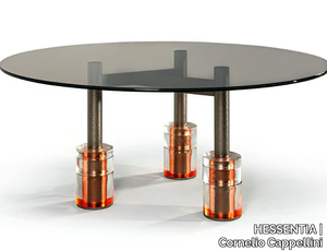 LAGUNA - Round metal and glass table _ HESSENTIA | Cornelio Cappellini