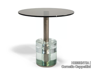 LAGUNA - Round glass and metal high side table for living room _ HESSENTIA | Cornelio Cappellini