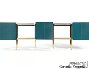 LIBRA - Sideboard in lacquered wood with glass shelves _ HESSENTIA | Cornelio Cappellini