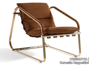 PAULINE - Sled base leather armchair with armrests _ HESSENTIA | Cornelio Cappellini