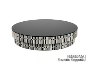 ENIGMA - Low round wood and glass coffee table _ HESSENTIA | Cornelio Cappellini