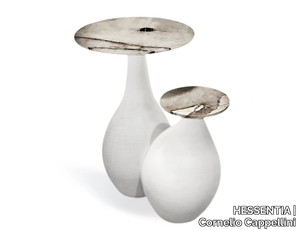 ISOTTA - Round ceramic coffee table with marble top _ HESSENTIA | Cornelio Cappellini