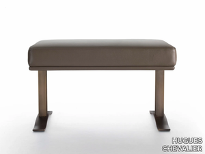 HAUSSMANN - Leather bench _ HUGUES CHEVALIER