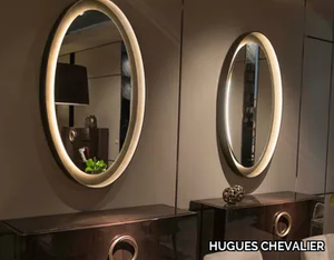 HAUSSMANN - Wall-mounted framed metal mirror with integrated lighting _ HUGUES CHEVALIER