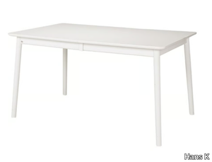 ZIGZAG 660WH - Extending rectangular birch table _ Hans K