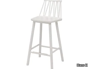 ZIGZAG 660WH - Birch stool with footrest _ Hans K