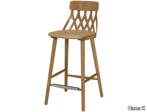 Y5 680 - High oak stool with footrest _ Hans K