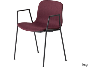 ABOUT A CHAIR AAC 19 - Stackable upholstered fabric chair with armrests _ Hay