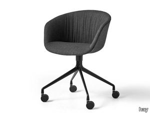 ABOUT A CHAIR AAC 25 SOFT - Swivel upholstered chair with armrests _ Hay