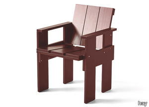 CRATE - Pine garden chair with armrests _ Hay