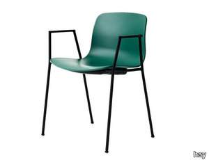 ABOUT A CHAIR AAC18 - Stackable recycled plastic chair with armrests _ Hay