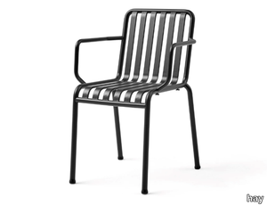 PALISSADE - Steel garden chair with armrests _ Hay