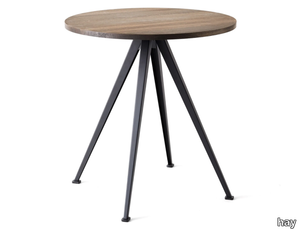 PYRAMID CAFÉ TABLE 21 - Round steel and wood table _ Hay