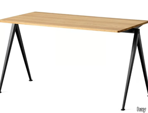 PYRAMID TABLE 01 - Rectangular steel and wood table _ Hay