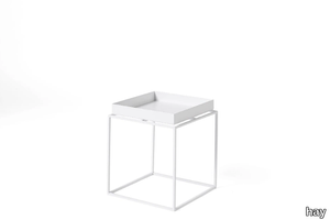 TRAY TABLE - Square steel side table with tray _ Hay