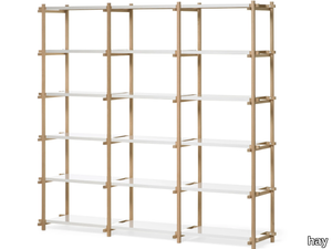 WOODY HIGH - WHITE - Open wooden bookcase _ Hay