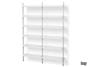 PIER SYSTEM 102 - Wall-mounted sectional Anodized aluminium bookcase _ Hay