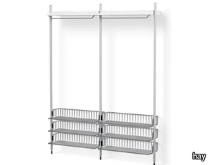 PIER SYSTEM 1022 - Sectional wall-mounted Anodized aluminium hallway unit _ Hay