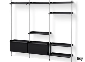 PIER SYSTEM 1093 - Wall-mounted sectional Anodized aluminium bookcase _ Hay