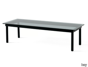 KOFI - Low rectangular wood and glass coffee table _ Hay