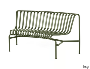 PALISSADE PARK DINING - Sectional powder coated steel garden bench with back _ Hay