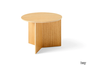 SLIT WOOD ROUND - Round wooden coffee table _ Hay