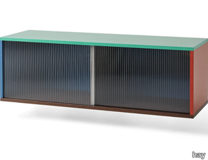 COLOUR CABINET M - Suspended MDF sideboard with sliding doors _ Hay