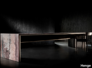 ALTER EGO - Rectangular metal and stone table _ Henge