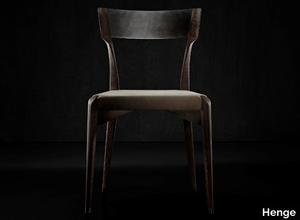CHAIR-VA - Wooden chair with leather covered seat _ Henge