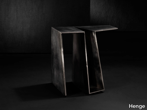 ORIGAMI - Low pewter and stone coffee table _ Henge