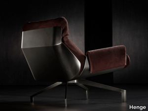 CLUB 57 - Trestle-based leather armchair _ Henge