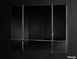 EDGE - Wall-mounted metal mirror with shelf _ Henge