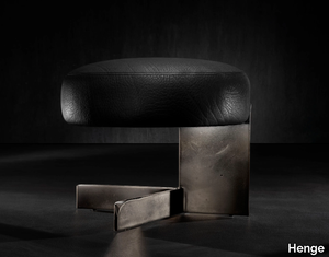 TAMBOURINE - Leather pouf _ Henge