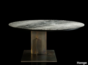 SHIFT - Swivel table with steel base and stone top _ Henge