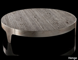 SR - Coffee table with steel frame and stone top _ Henge