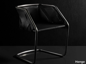 STRIP - Chair with metal frame and leather cover _ Henge