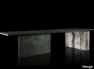 TED - Rectangular steel and stone table _ Henge