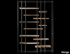 CAGE-B - Open metal bookcase with wooden shelves _ Henge