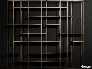 CAGE PURE - Open brass bookcase _ Henge