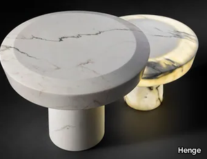HE-SHE - Round with light natural stone coffee table _ Henge