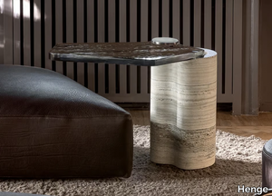 PLYNTO - Rapolano stone coffee table with laminated glass top _ Henge