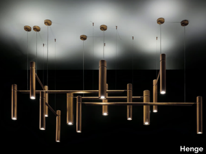 TUBULAR HORIZONTAL - LED brass pendant lamp _ Henge
