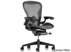 AERON - Swivel office chair with castors with 5-Spoke base _ Herman Miller