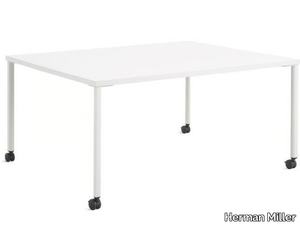 OE1 - Rectangular meeting table with electrical outlets with castors _ Herman Miller