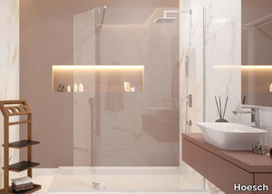 LUMIA+ - Hinged door for rectangular corner glass shower cabin _ Hoesch